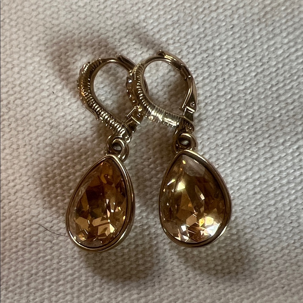 Elegant  Givenchy Gold Tone Teardrop Earrings